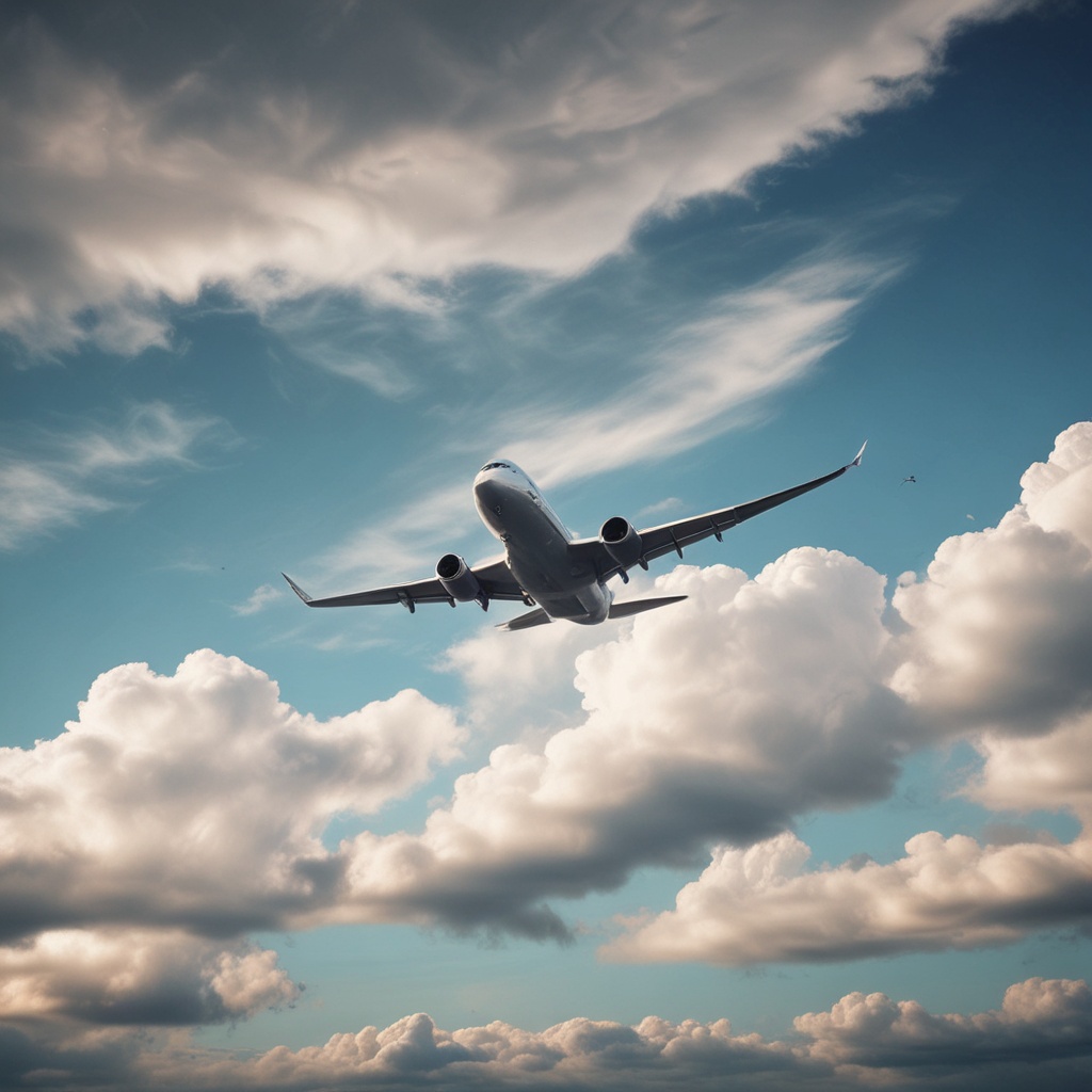 Airplane flying in the sky